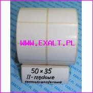 etykiety 50x35mm 2-rzedowe termotransferowe na rolce