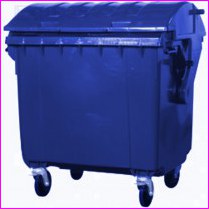 Pojemnik na odpady bytowe - model MGB 1100 RL niebieski, o pojemnoci 1100 litrw