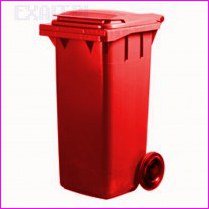 Pojemnik na odpady bytowe - model MGB 120 czerwony, o pojemnoci 120 litrw