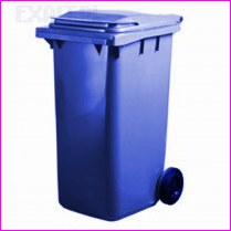 Pojemnik na odpady bytowe - model MGB 240 niebieski, o pojemnoci 240 litrw