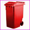 Pojemnik na odpady bytowe - model MGB 340 czerwony, o pojemnoci 340 litrw
