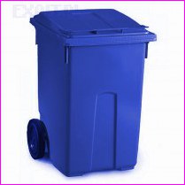 Pojemnik na odpady bytowe - model MGB 370 niebieski, o pojemnoci 370 litrw
