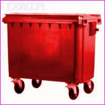Pojemnik na odpady bytowe - model MGB 500 czerwony, o pojemnoci 500 litrw