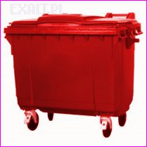 Pojemnik na odpady bytowe - model MGB 660 czerwony, o pojemnoci 660 litrw