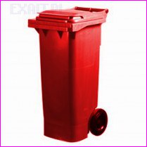 Pojemnik na odpady bytowe - model MGB 80 czerwony, o pojemnoci 80 litrw