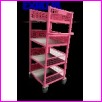 W�zek 3-p�kowy uniwersalny, rozmiary skrzyni z p�kami 59x56x97cm, ko�a fi=100mm, no�no�� 100kg, 2 ko�a sta�e i 2 ko�a skr�tne, PӣKI Z PRAWEJ STRONY ODS�ONI�TE BEZ OSIATKOWANIA !!!